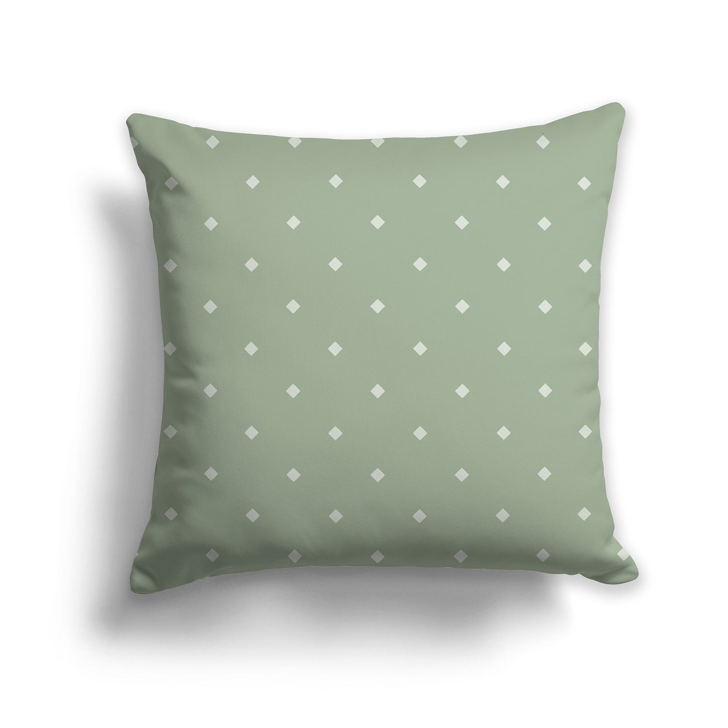 Green Throw Pillow with Pale Green Diamond Pattern on Front and Solid Green Back, CAPC-1052-102
