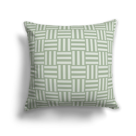 Throw Pillow with Two-tone Green Basket Weave Pattern on Both Sides, CAPC-1052-141