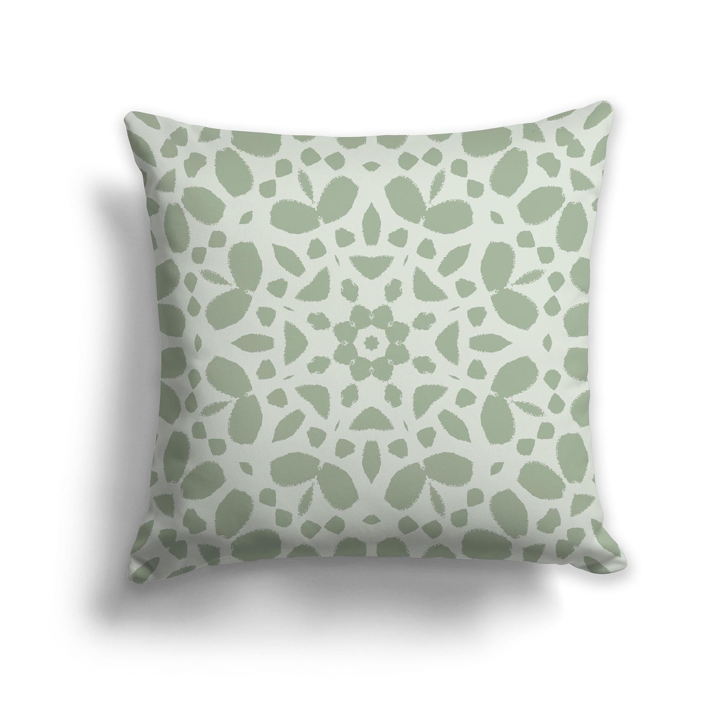 Throw Pillow with Two-tone Green Circular Pattern on Both Sides, CAPC-1052-181