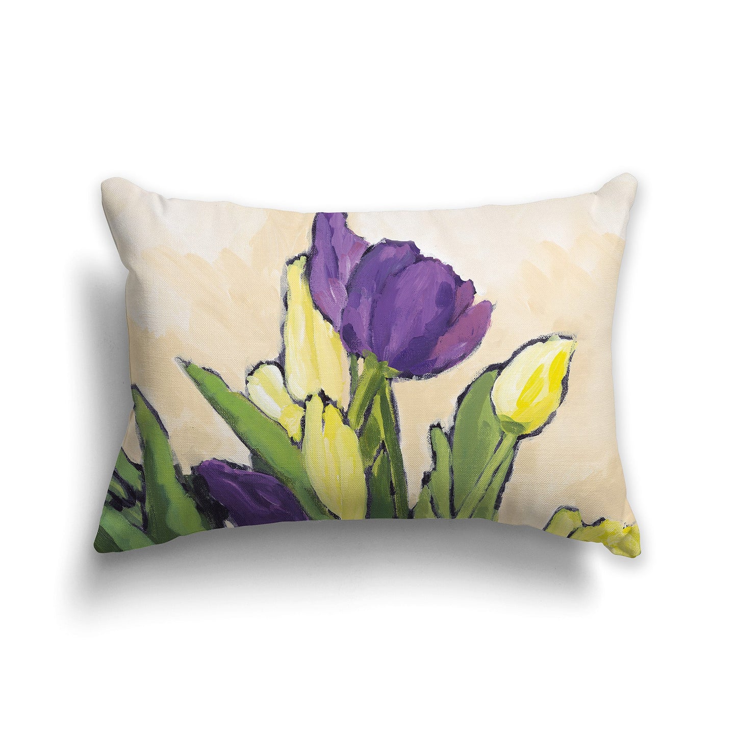 Purple and Yellow Tulips Fine Art Cushion Cover, CAPC-1060-1, 51 x 36 cm / 20 x 14 inches