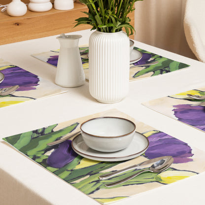 Placemat Set with Hand-painted Floral Print | CABF-1060