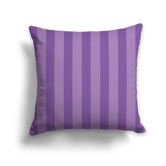 Throw Pillow with Two-tone Purple Bars on Front and Solid Medium Purple Back, CAPC-1061-051