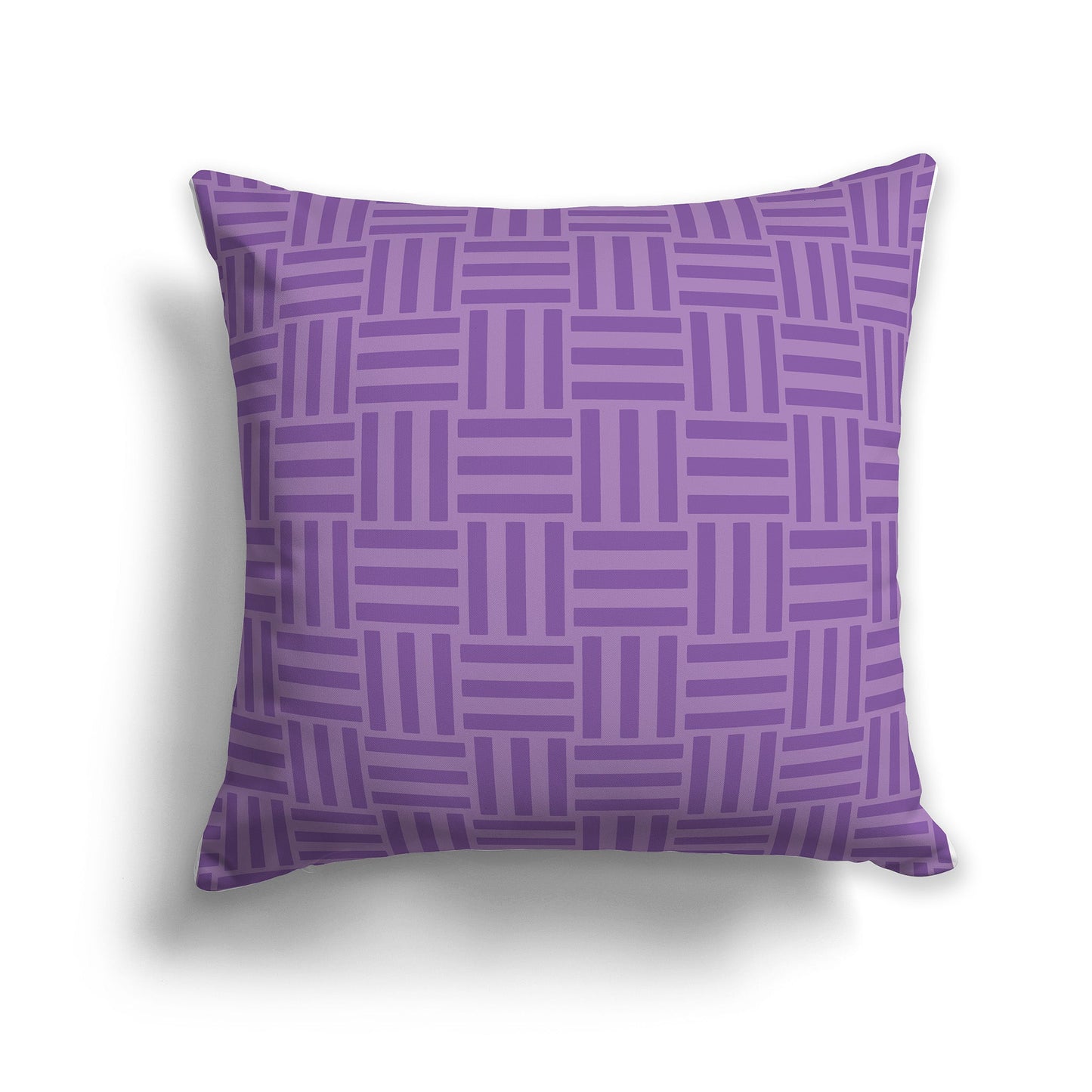 Throw Pillow with Two-tone Purple Basket Weave Pattern on Both Sides, CAPC-1061-141