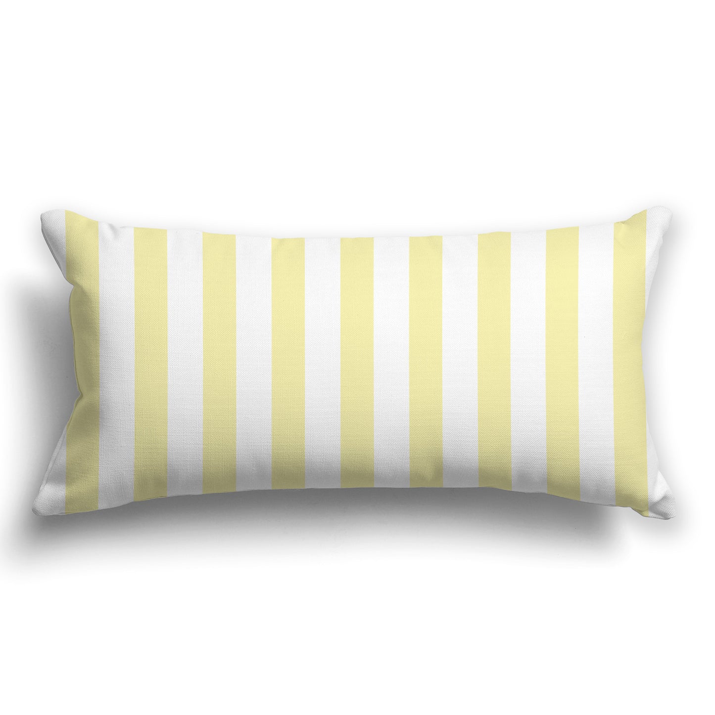 Throw Pillow with Yellow and White/Beige-white Bars on Front and Solid White/Beige-white Back, CAPC-1062-051