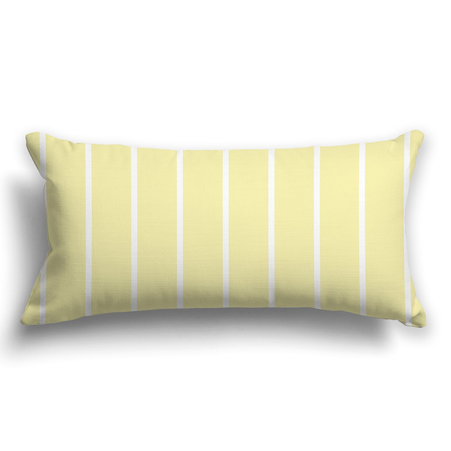 Yellow Throw Pillow with Thin White/Beige-white Stripes on Front and Solid Yellow Back, CAPC-1062-062
