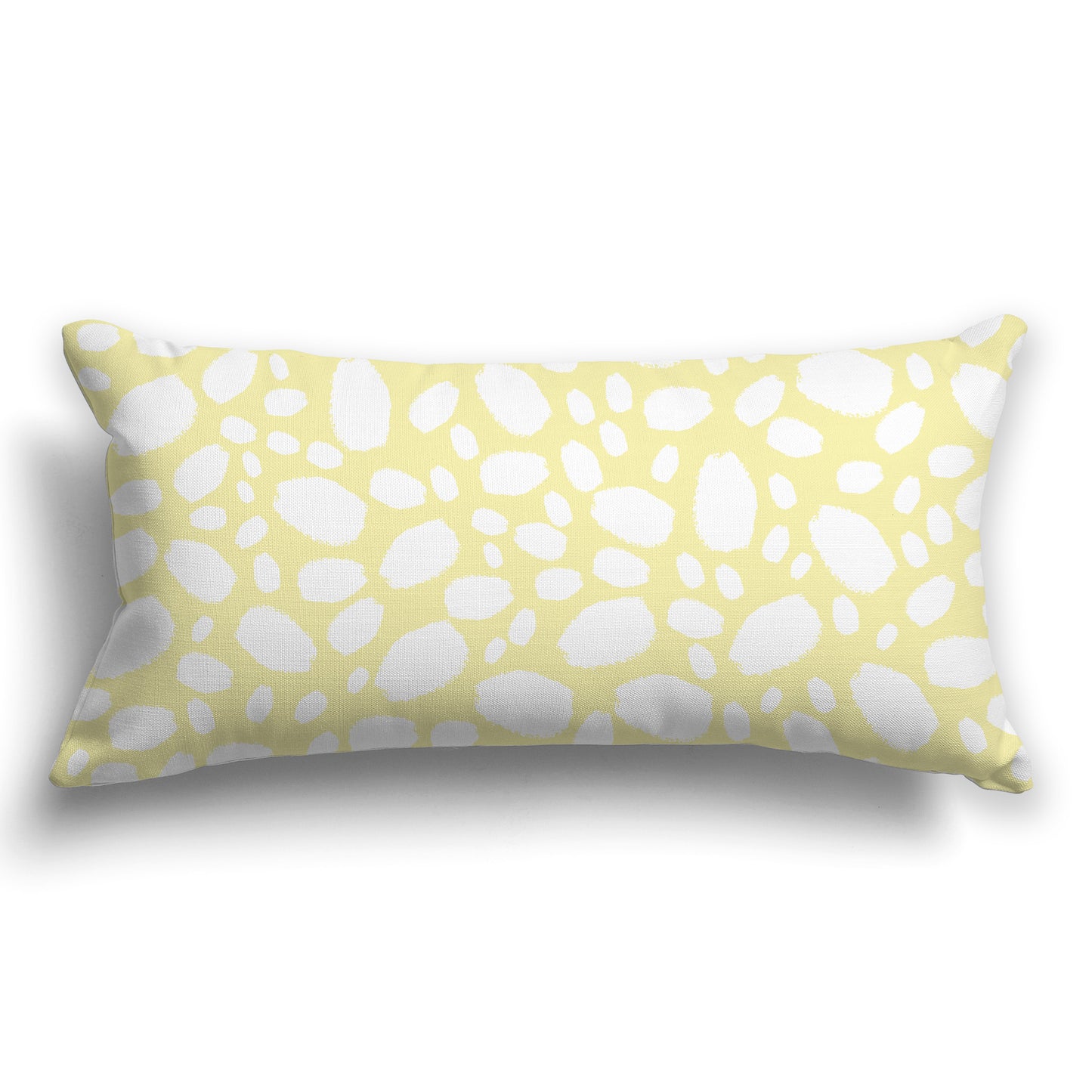 Yellow Throw Pillow with White/Beige-white Paint Dabs on Both Sides, CAPC-1062-092