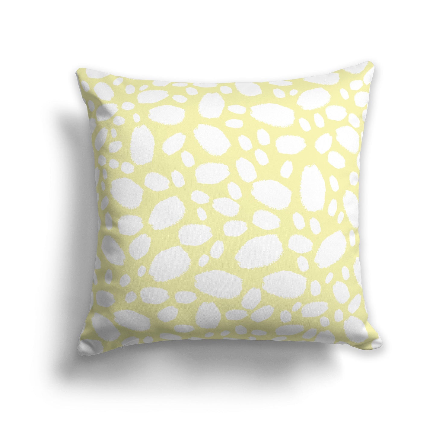 Yellow Throw Pillow with White/Beige-white Paint Dabs on Both Sides, CAPC-1062-092
