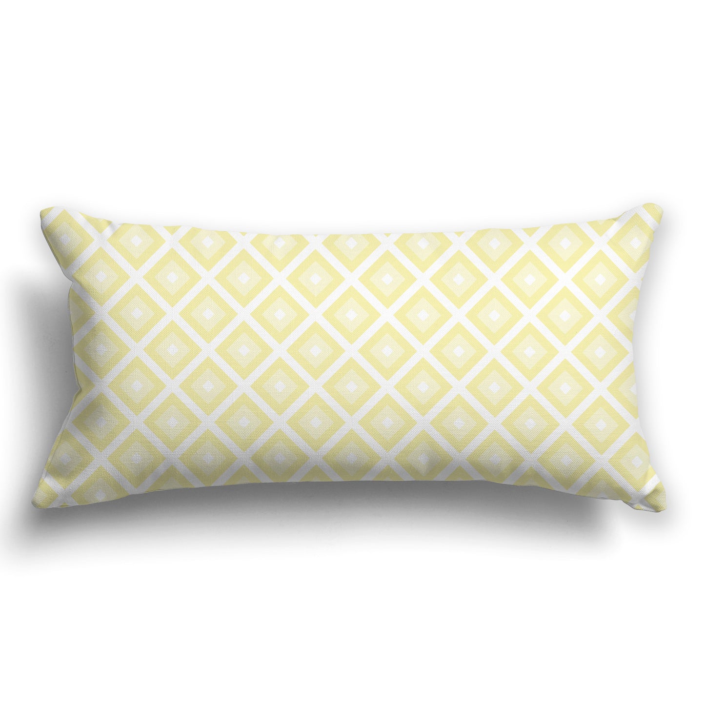 Throw Pillow with Yellow and White/Beige-white Radiating Squares on Both Sides, CAPC-1062-121
