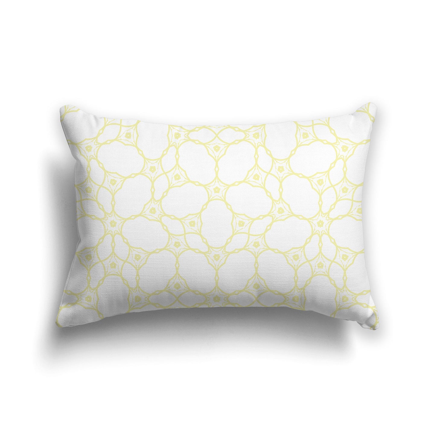 Throw Pillow with Yellow and White/Beige-white Pattern on Both Sides, CAPC-1062-211