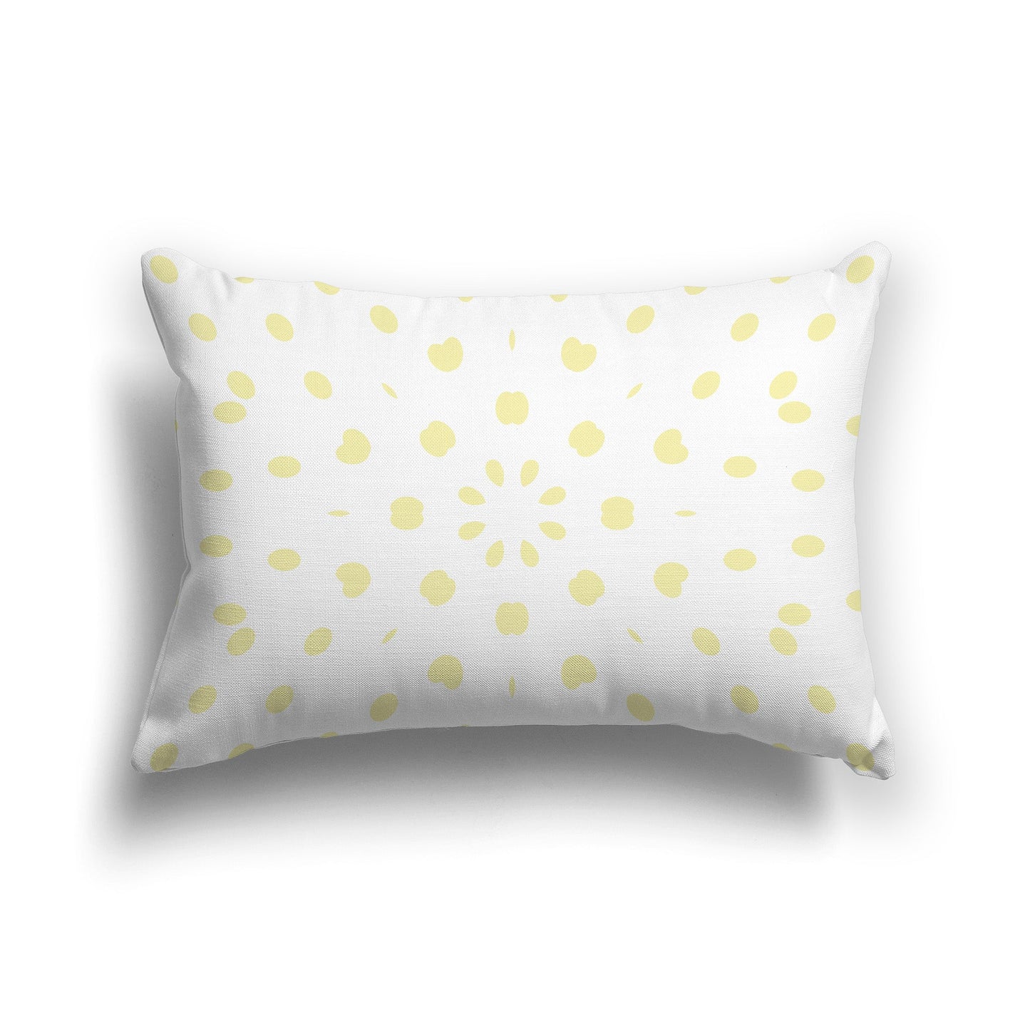 Throw Pillow with Yellow and White/Beige-white Circular Pattern on Both Sides, CAPC-1062-231