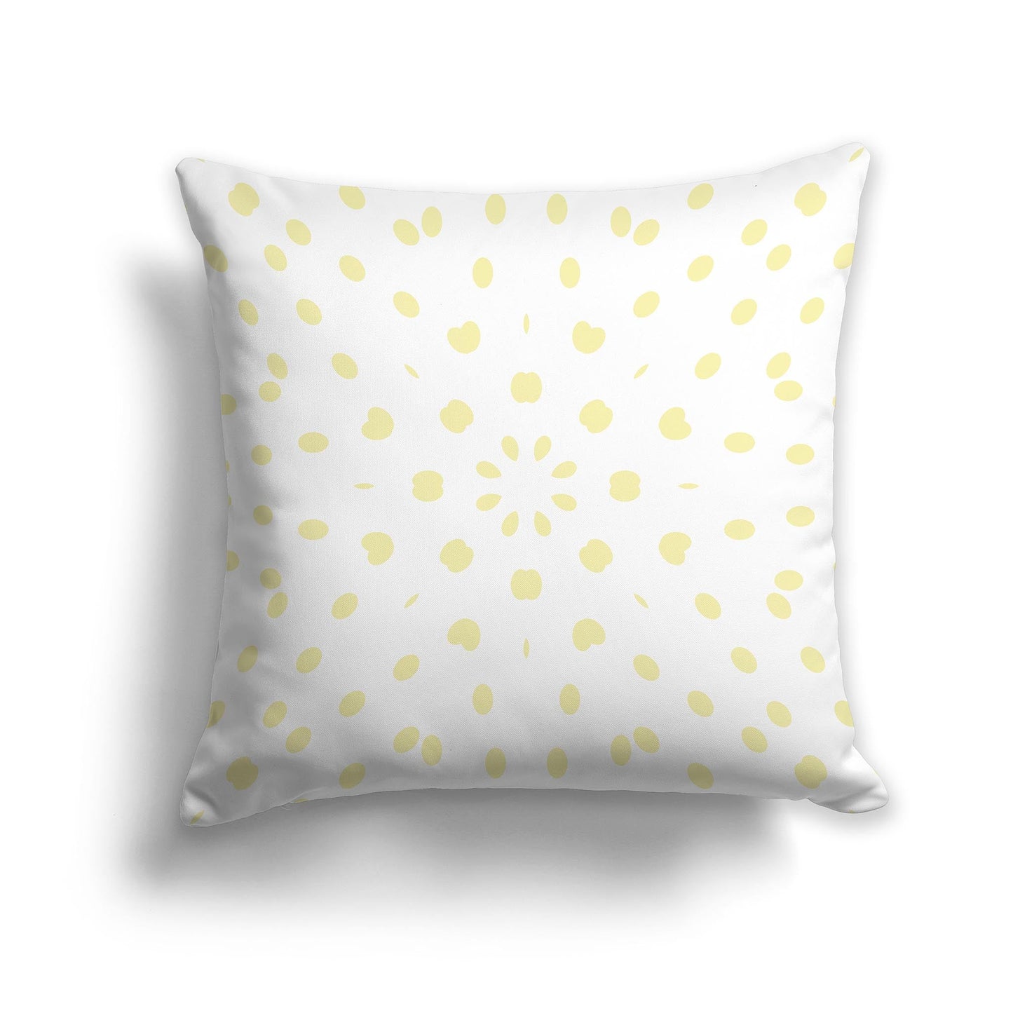 Throw Pillow with Yellow and White/Beige-white Circular Pattern on Both Sides, CAPC-1062-231