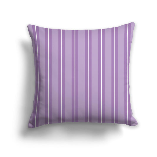 Two-tone Purple & White/Beige-white Multistripe Throw Pillow with Solid Purple Back, CAPC-1063-071