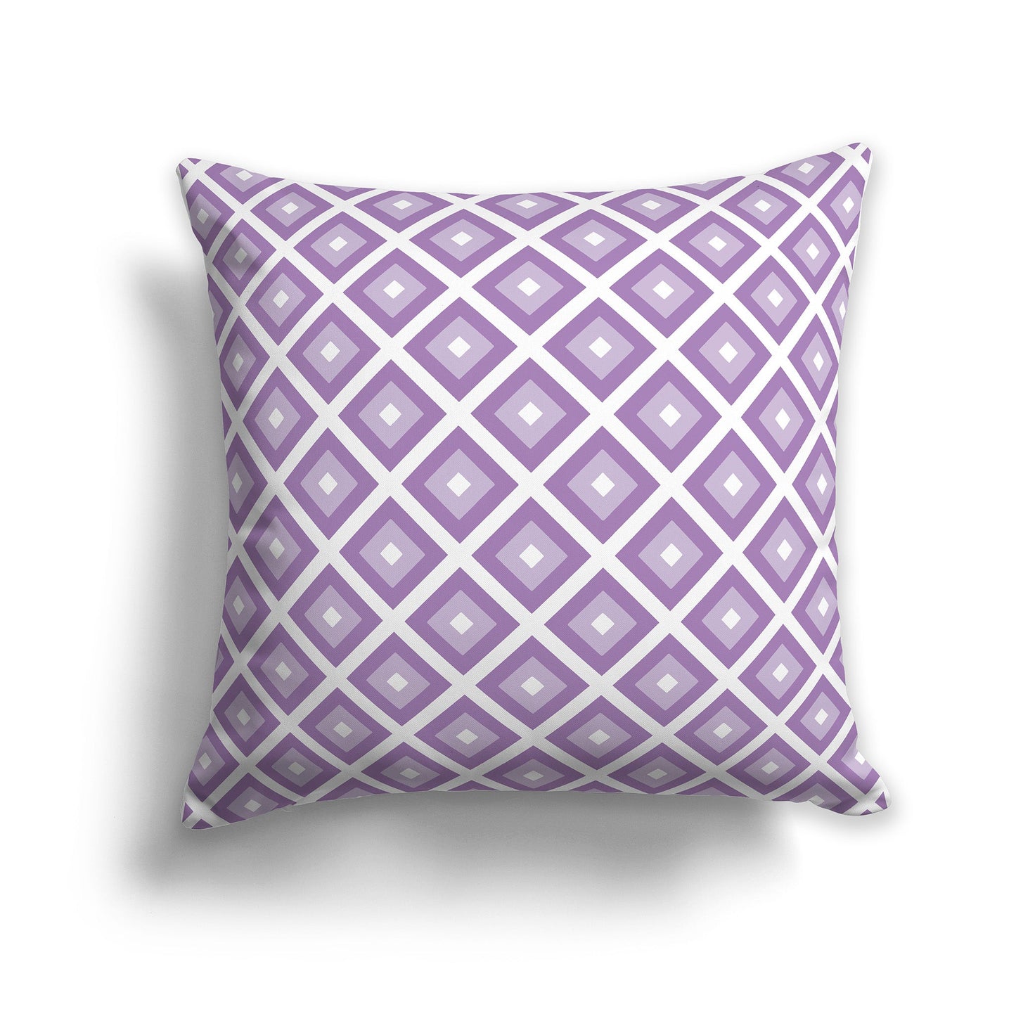 Throw Pillow with Two-tone Purple and White/Beige-white Radiating Squares on Both Sides, CAPC-1063-121
