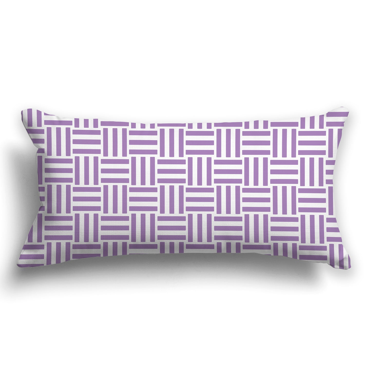 Throw Pillow with Purple and White/Beige-white Basket Weave Pattern on Both Sides, CAPC-1063-141