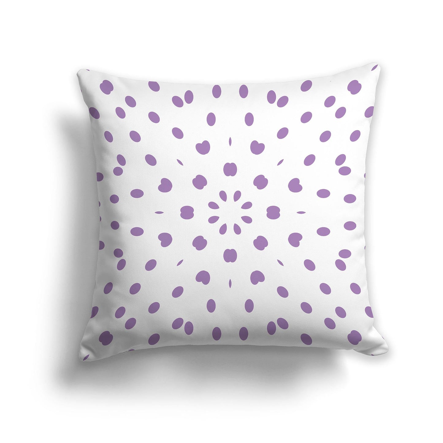 Throw Pillow with Purple and White/Beige-white Circular Pattern on Both Sides, CAPC-1063-231