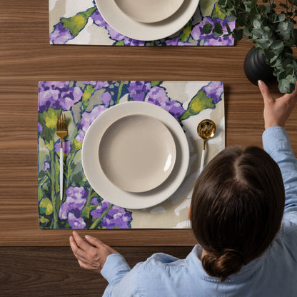 Mauve Carnations Ceramic Mug & Polyester Placemat 8-Pc Bundle (Service for 4) | CABF-CM-1070