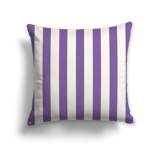 Beige Throw Pillow with Purple Vertical Bars on Front, CAPC-1071-051