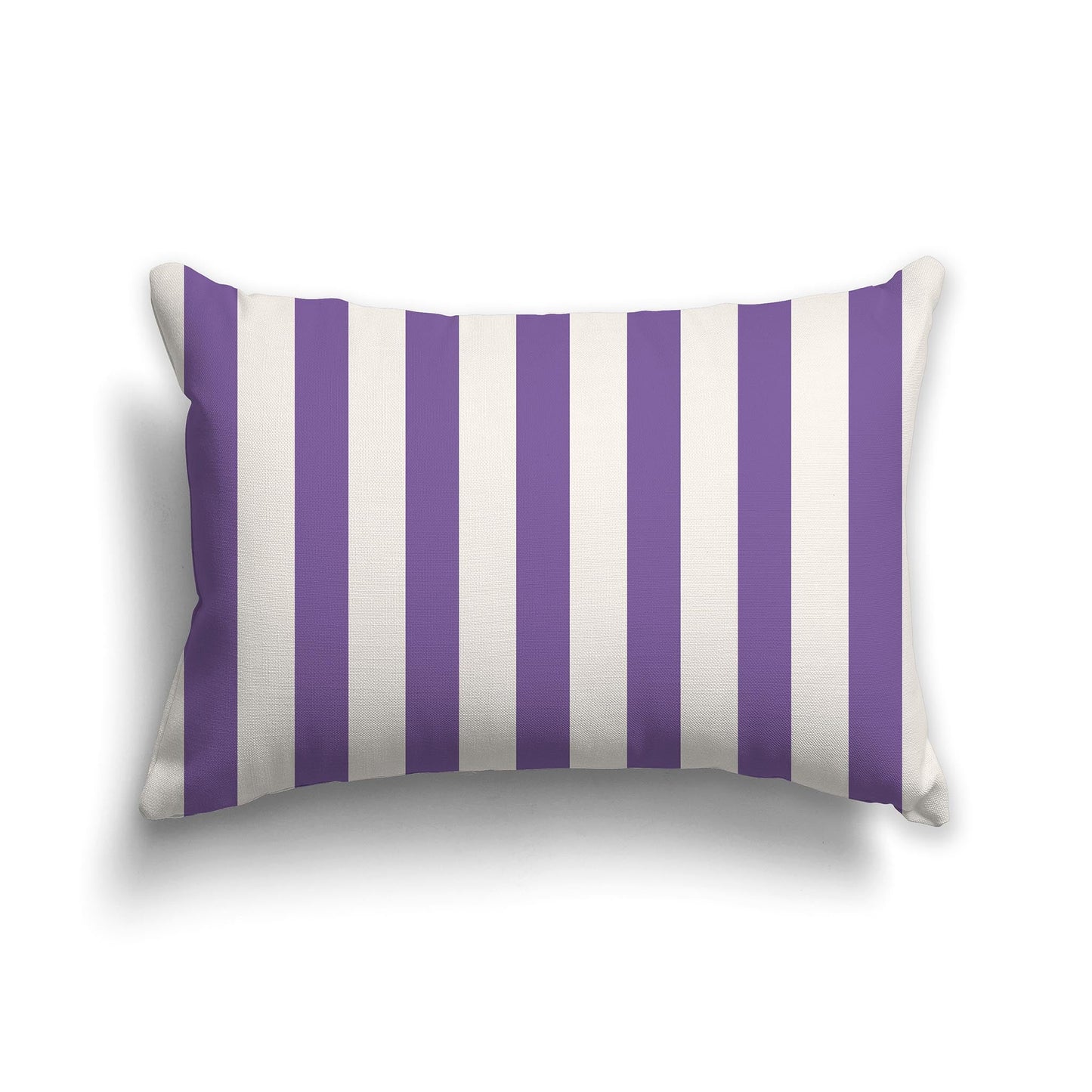 Beige Throw Pillow with Purple Vertical Bars on Front, CAPC-1071-051