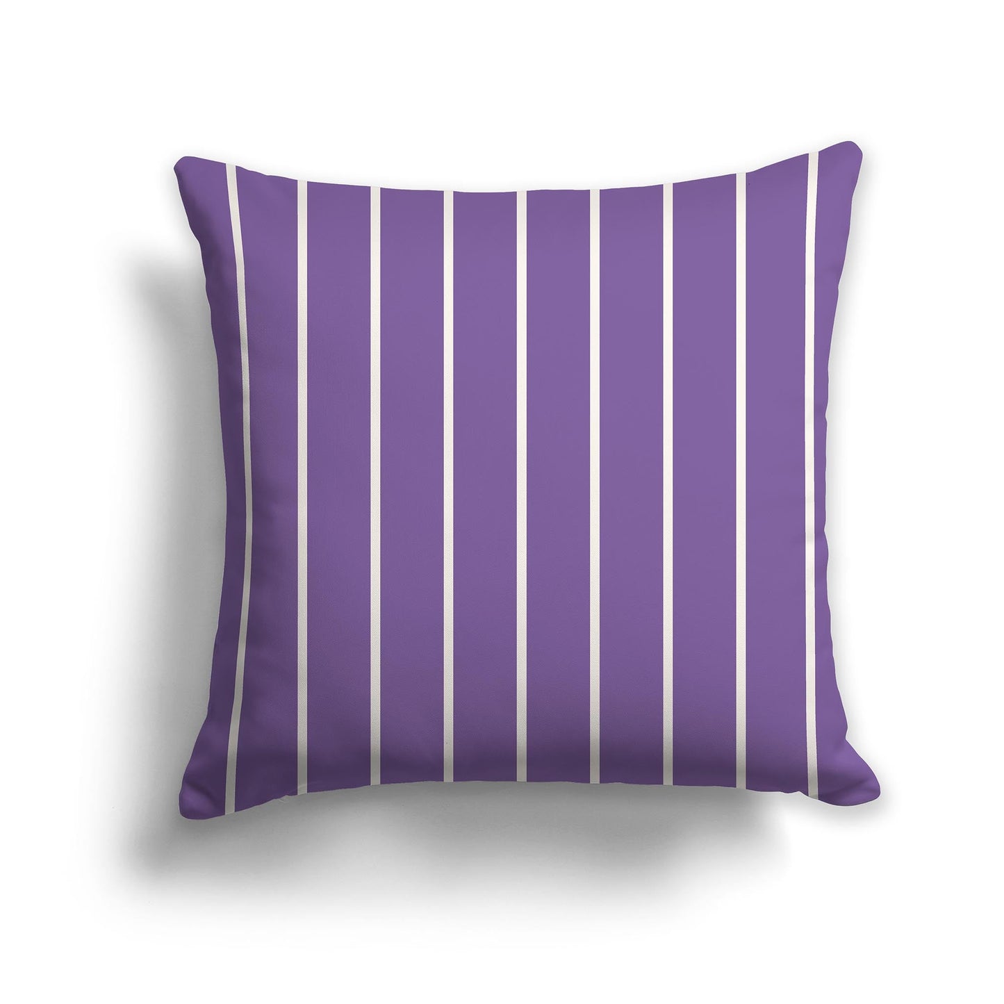 Purple Throw Pillow with Thin Beige Stripes on Front and Solid Purple Back, CAPC-1071-062
