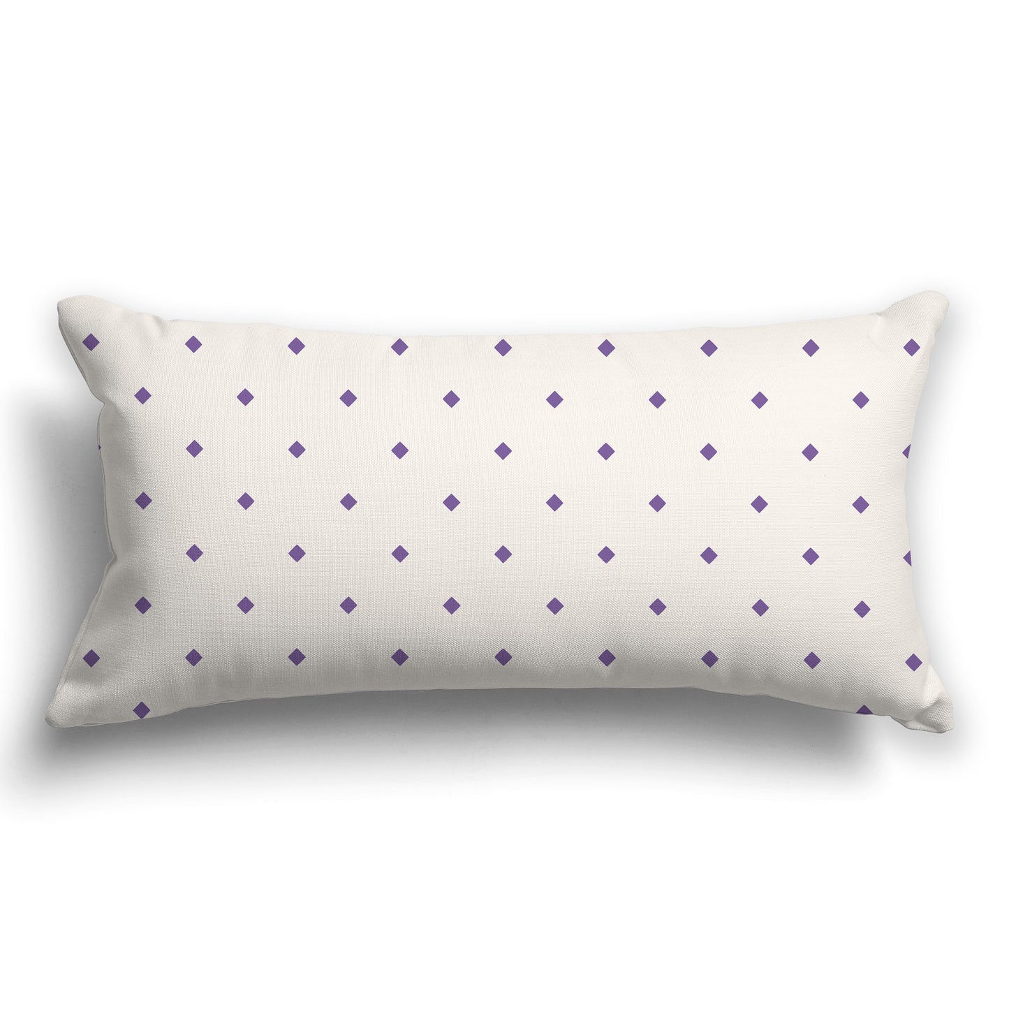 Beige Throw Pillow with Purple Diamond Pattern on Front and Solid Beige Back, CAPC-1071-101