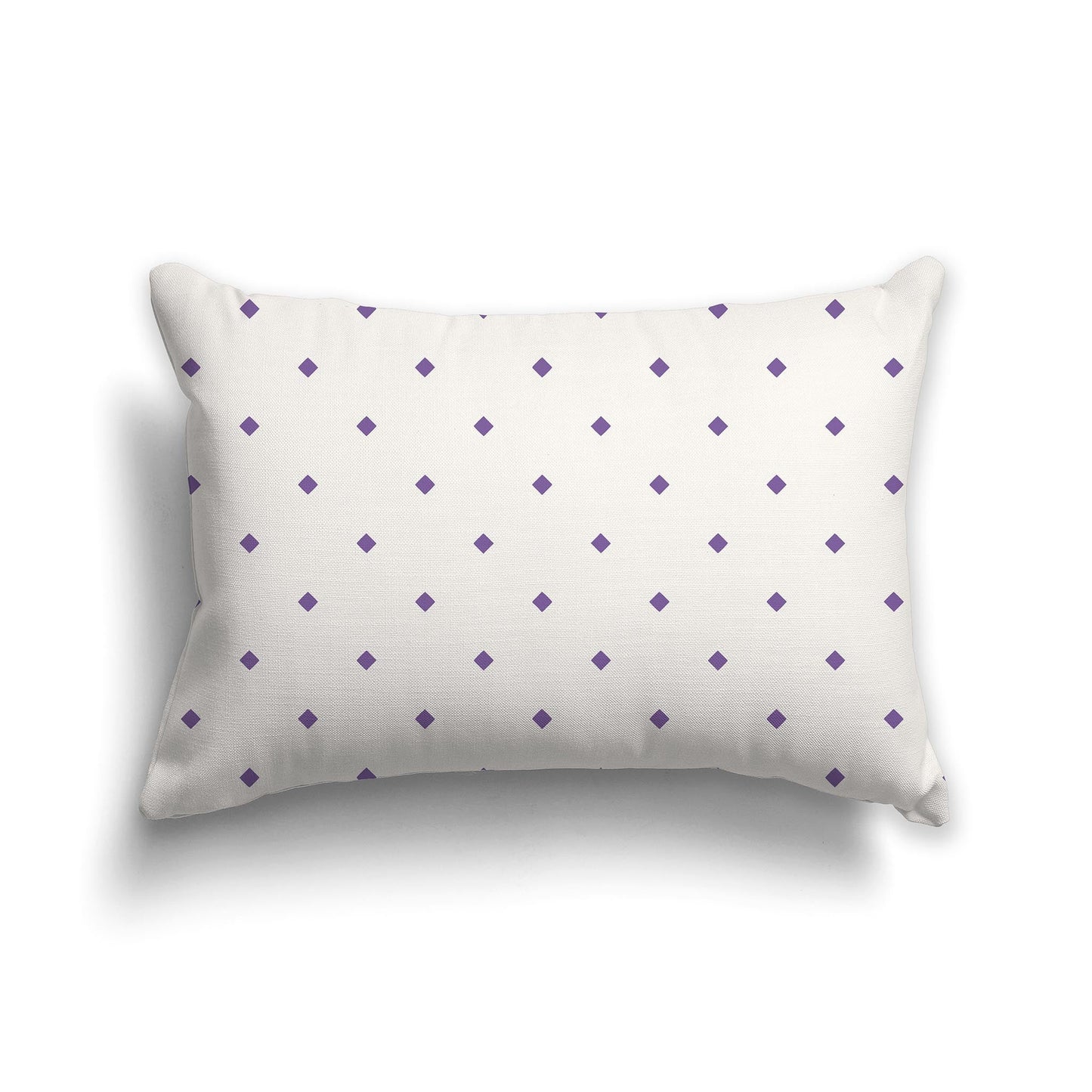 Beige Throw Pillow with Purple Diamond Pattern on Front and Solid Beige Back, CAPC-1071-101
