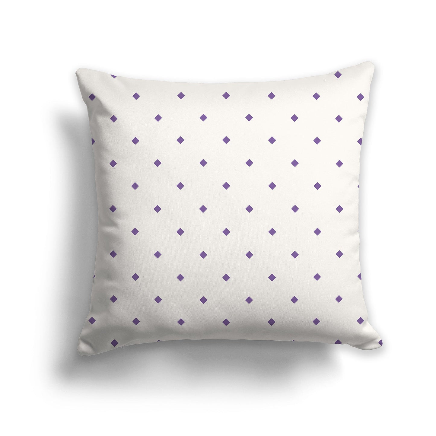 Beige Throw Pillow with Purple Diamond Pattern on Front and Solid Beige Back, CAPC-1071-101