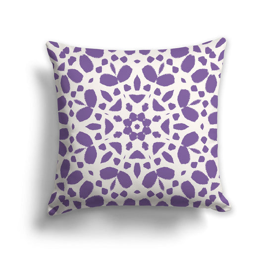 Throw Pillow with Purple and Beige Circular Pattern on Both Sides, CAPC-1071-181
