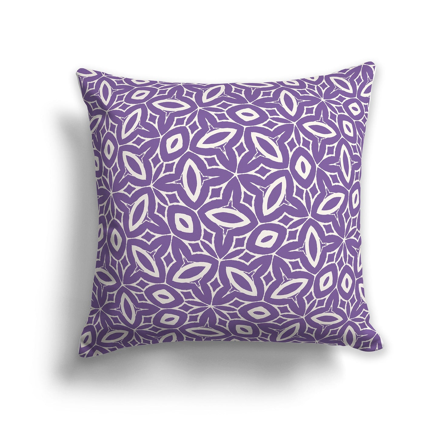 Purple Throw Pillow with Beige Leaf-life Pattern on Both Sides, CAPC-1071-222