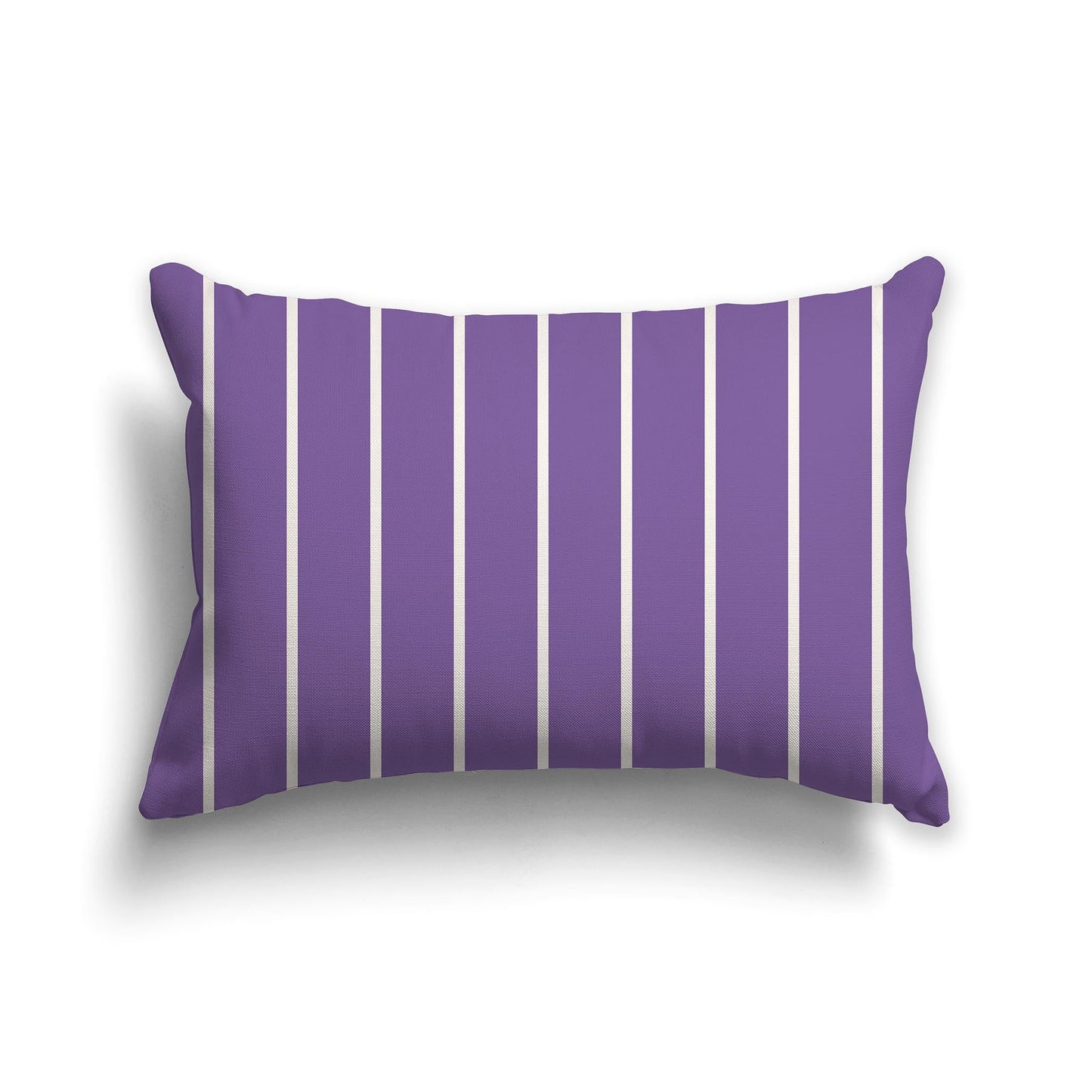Purple Throw Pillow with Thin Beige Stripes on Front and Solid Purple Back, CAPC-1072-062
