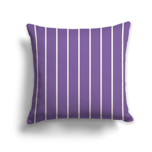 Purple Throw Pillow with Thin Beige Stripes on Front and Solid Purple Back, CAPC-1072-062