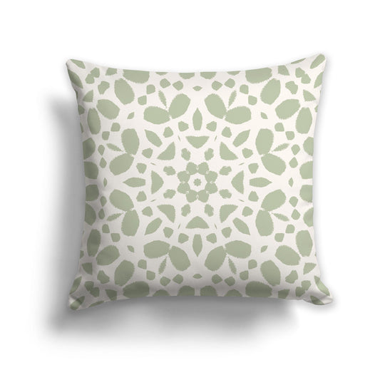 Throw Pillow with Green and Beige Circular Pattern on Both Sides, CAPC-1072-181
