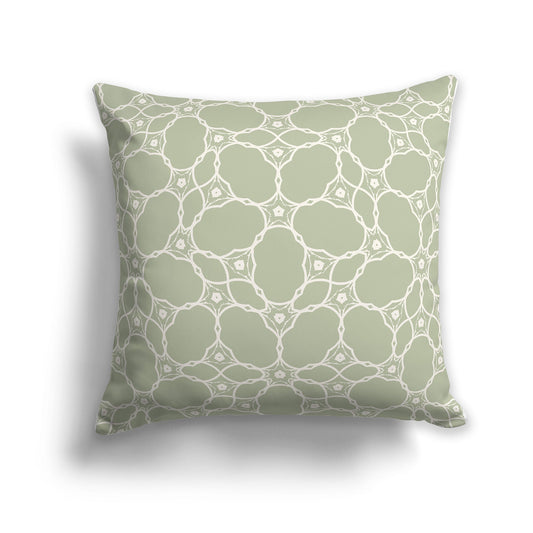 Throw Pillow with Green and Beige Pattern on Both Sides, CAPC-1072-212