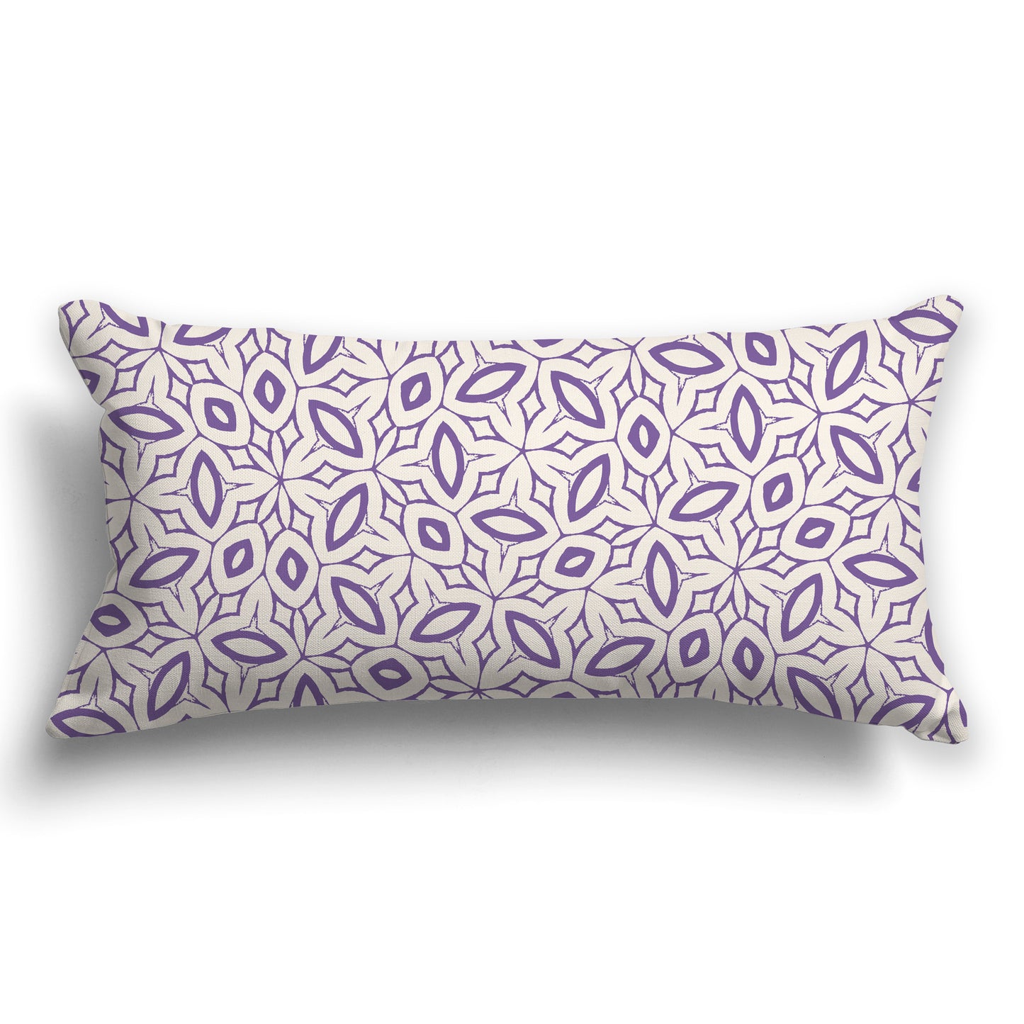Beige Throw Pillow with Purple Leaf-life Pattern on Both Sides, CAPC-1072-221