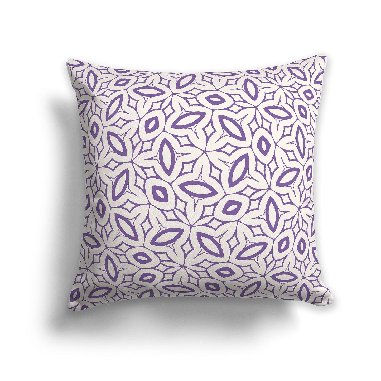 Beige Throw Pillow with Purple Leaf-life Pattern on Both Sides, CAPC-1072-221