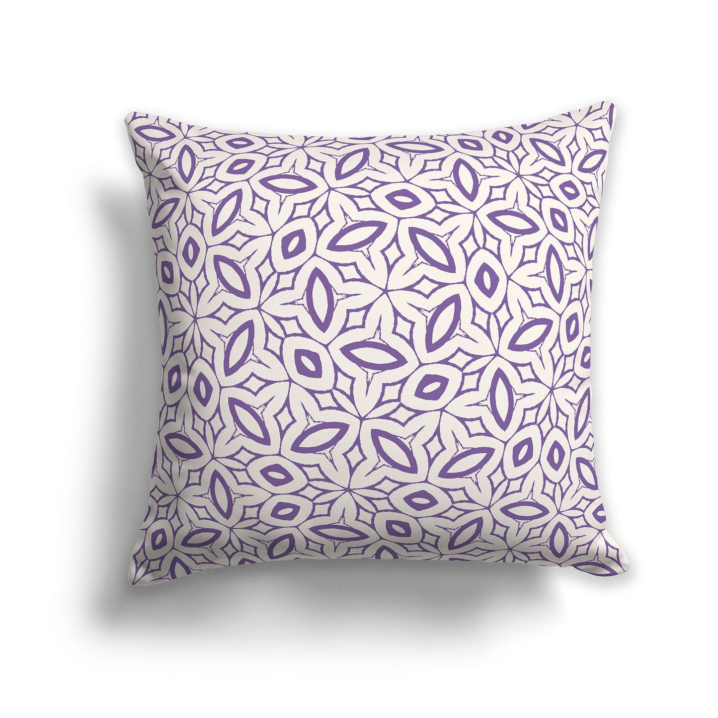 Beige Throw Pillow with Purple Leaf-life Pattern on Both Sides, CAPC-1072-221