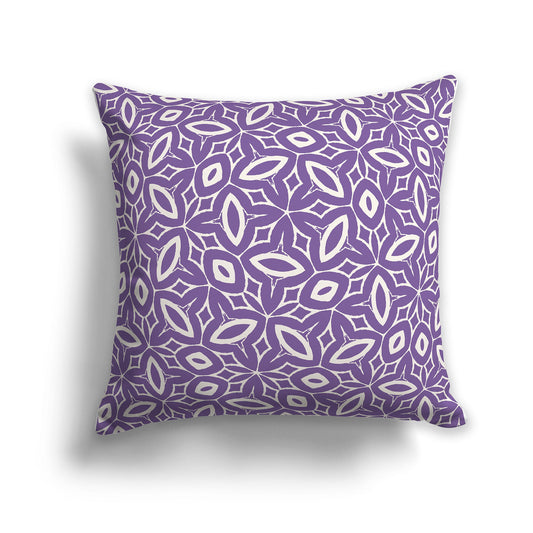 Purple Throw Pillow with Beige Leaf-life Pattern on Both Sides, CAPC-1072-222