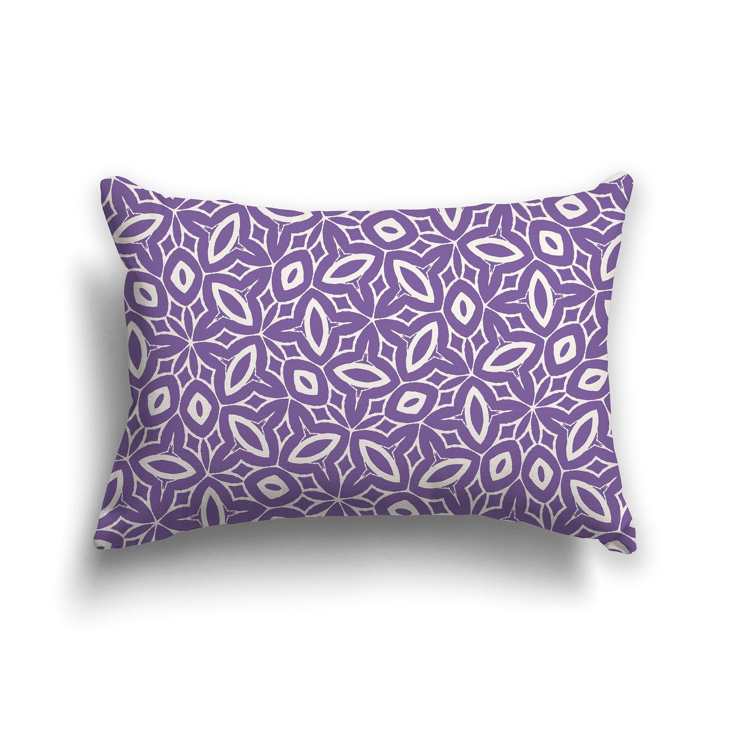 Purple Throw Pillow with Beige Leaf-life Pattern on Both Sides, CAPC-1072-222