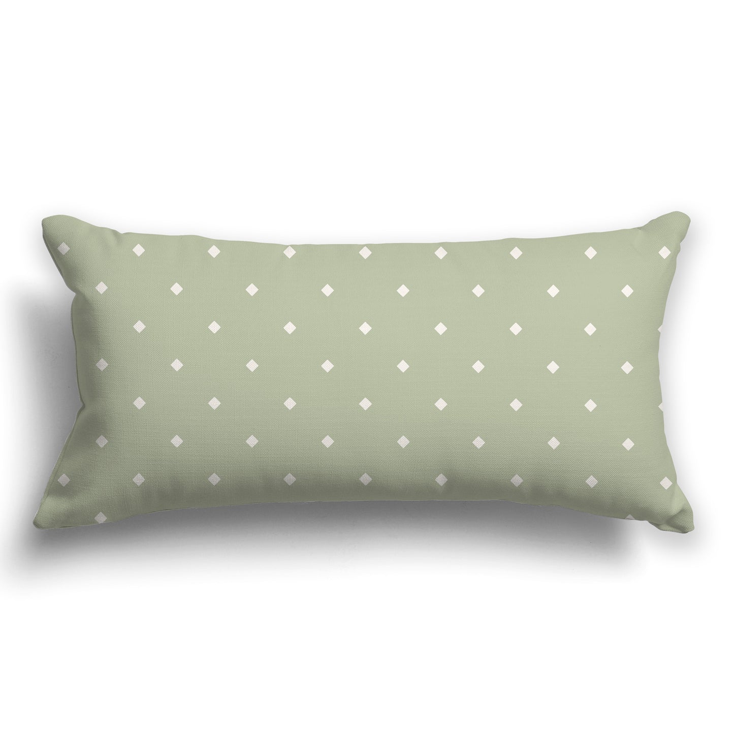 Green Throw Pillow with Beige Diamond Pattern on Front and Solid Green Back, CAPC-1073-102