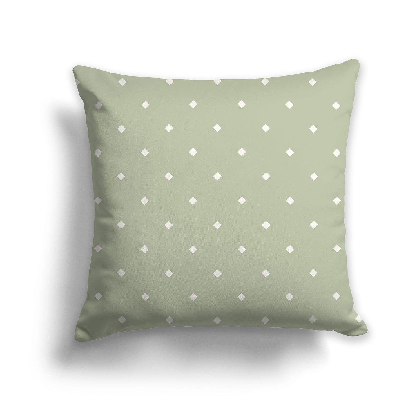Green Throw Pillow with Beige Diamond Pattern on Front and Solid Green Back, CAPC-1073-102