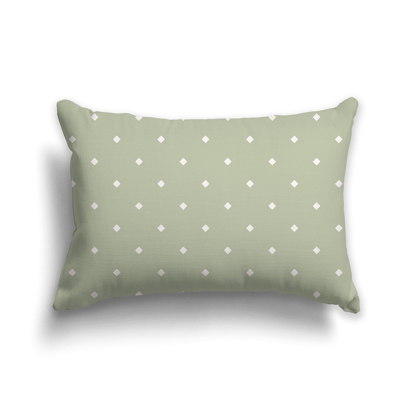Green Throw Pillow with Beige Diamond Pattern on Front and Solid Green Back, CAPC-1073-102