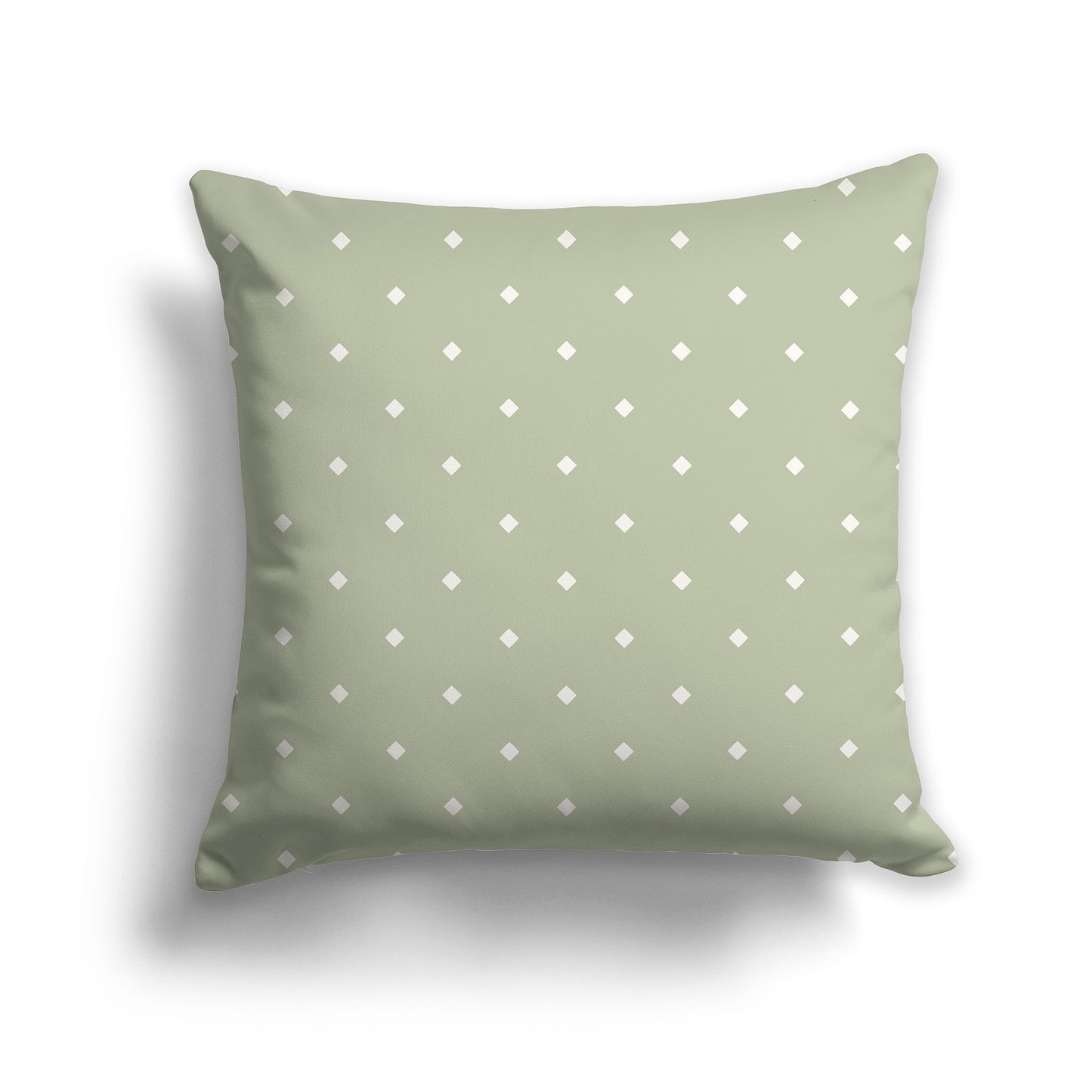 Green Throw Pillow with Beige Diamond Pattern on Front and Solid Green Back, CAPC-1073-102