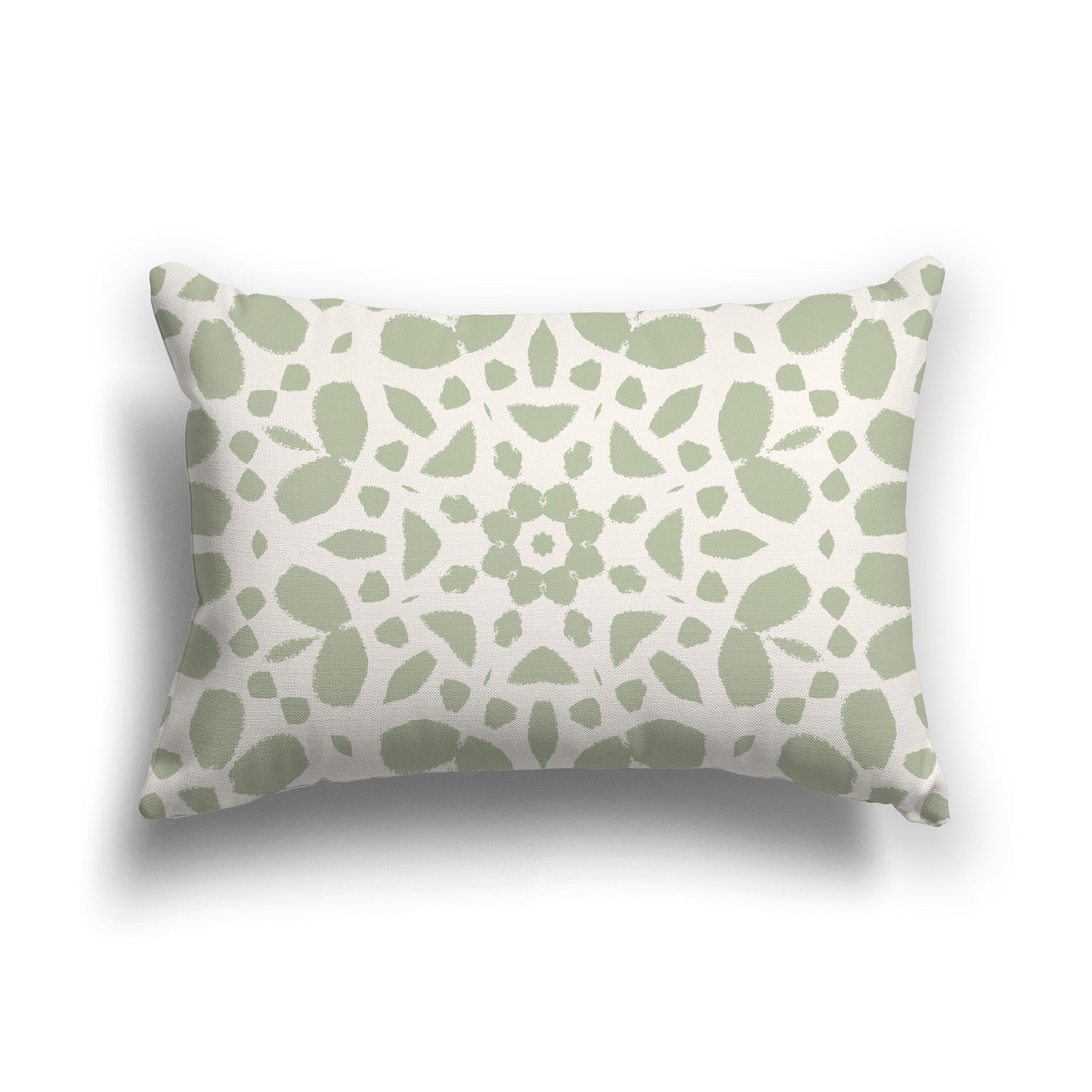 Throw Pillow with Green and Beige Circular Pattern on Both Sides, CAPC-1073-181