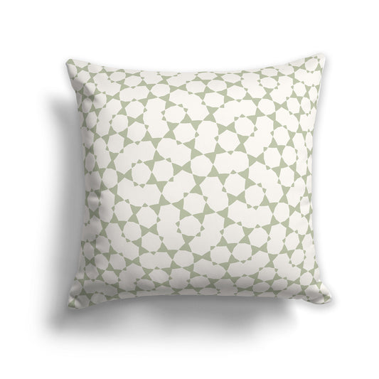 Throw Pillow with Green and Beige Pattern on Both Sides, CAPC-1073-201