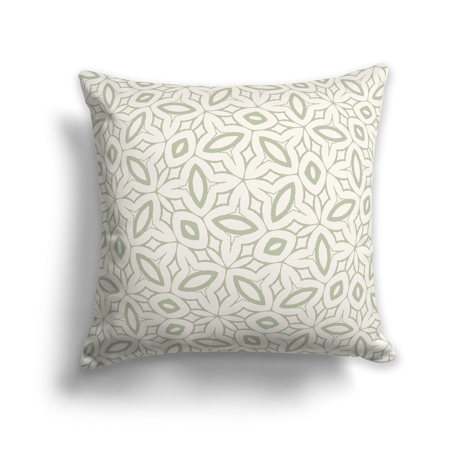 Beige Throw Pillow with Green Leaf-life Pattern on Both Sides, CAPC-1073-221