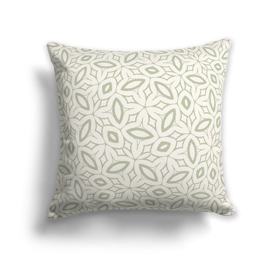 Beige Throw Pillow with Green Leaf-life Pattern on Both Sides, CAPC-1073-221