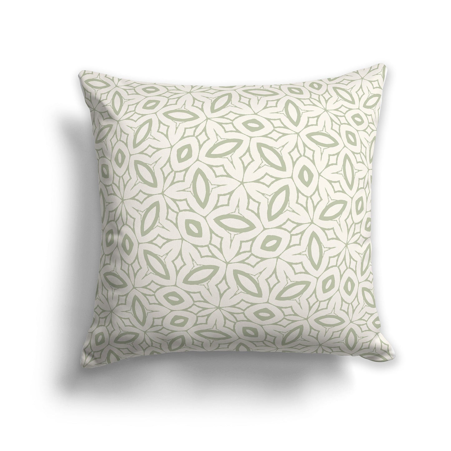 Beige Throw Pillow with Green Leaf-life Pattern on Both Sides, CAPC-1073-221