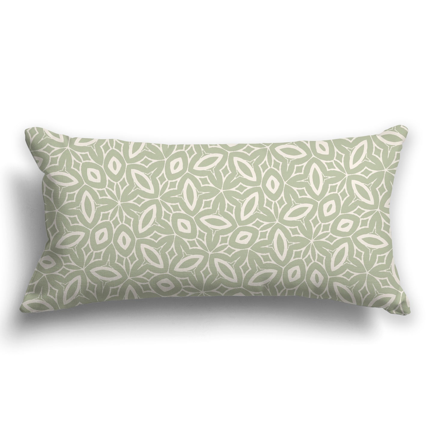 Green Throw Pillow with Beige Leaf-life Pattern on Both Sides, CAPC-1073-222