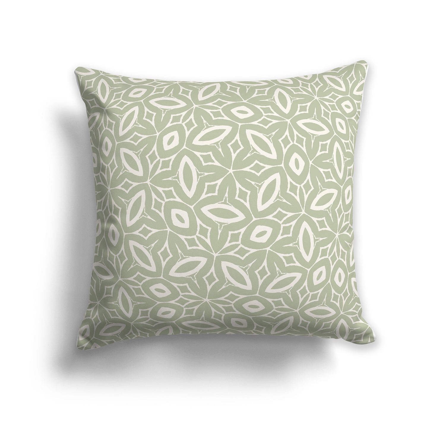Green Throw Pillow with Beige Leaf-life Pattern on Both Sides, CAPC-1073-222