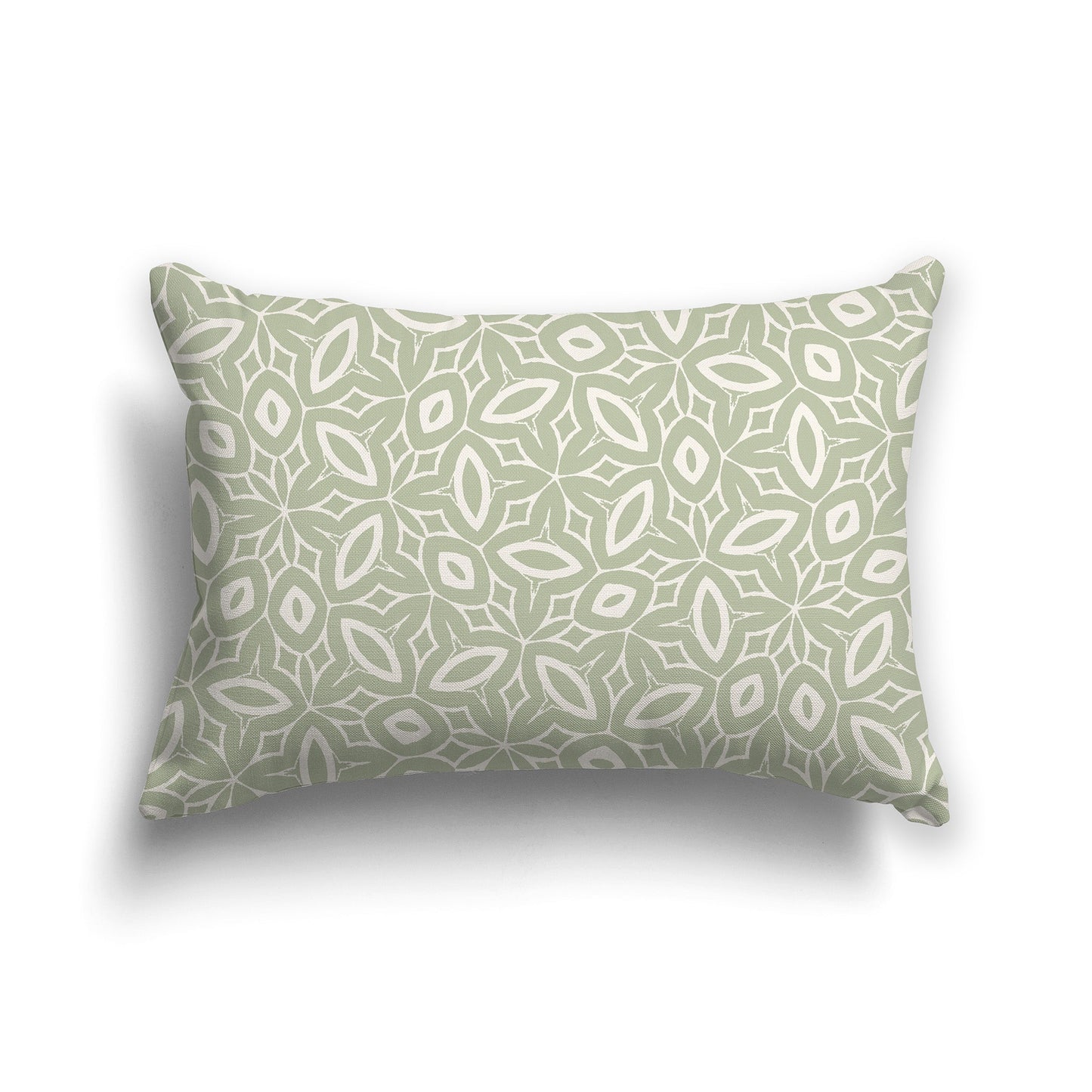 Green Throw Pillow with Beige Leaf-life Pattern on Both Sides, CAPC-1073-222