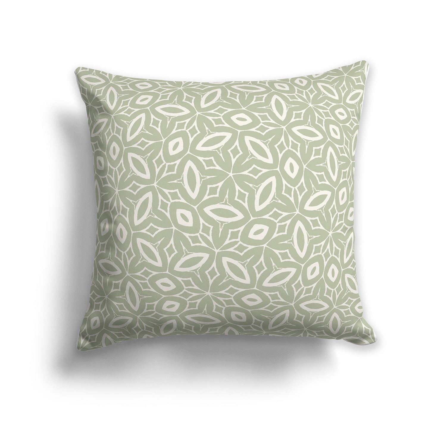 Green Throw Pillow with Beige Leaf-life Pattern on Both Sides, CAPC-1073-222